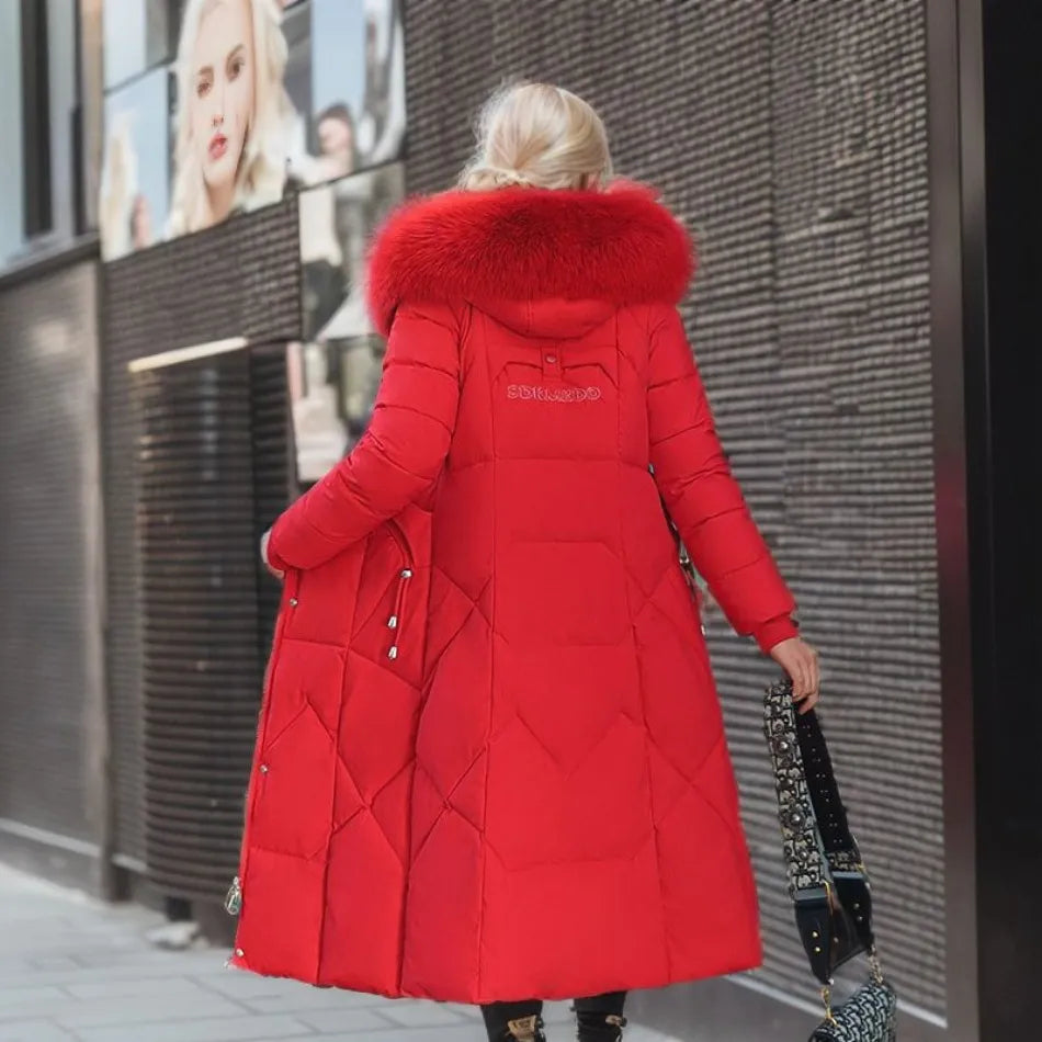 Hannah | Women’s Winter Quilted Coat with Hood Trim