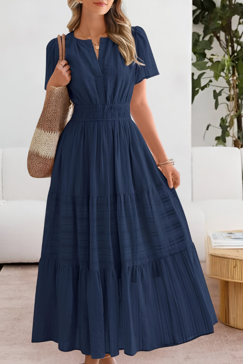 Dominique | Women’s Boho Smocked Midi Dress