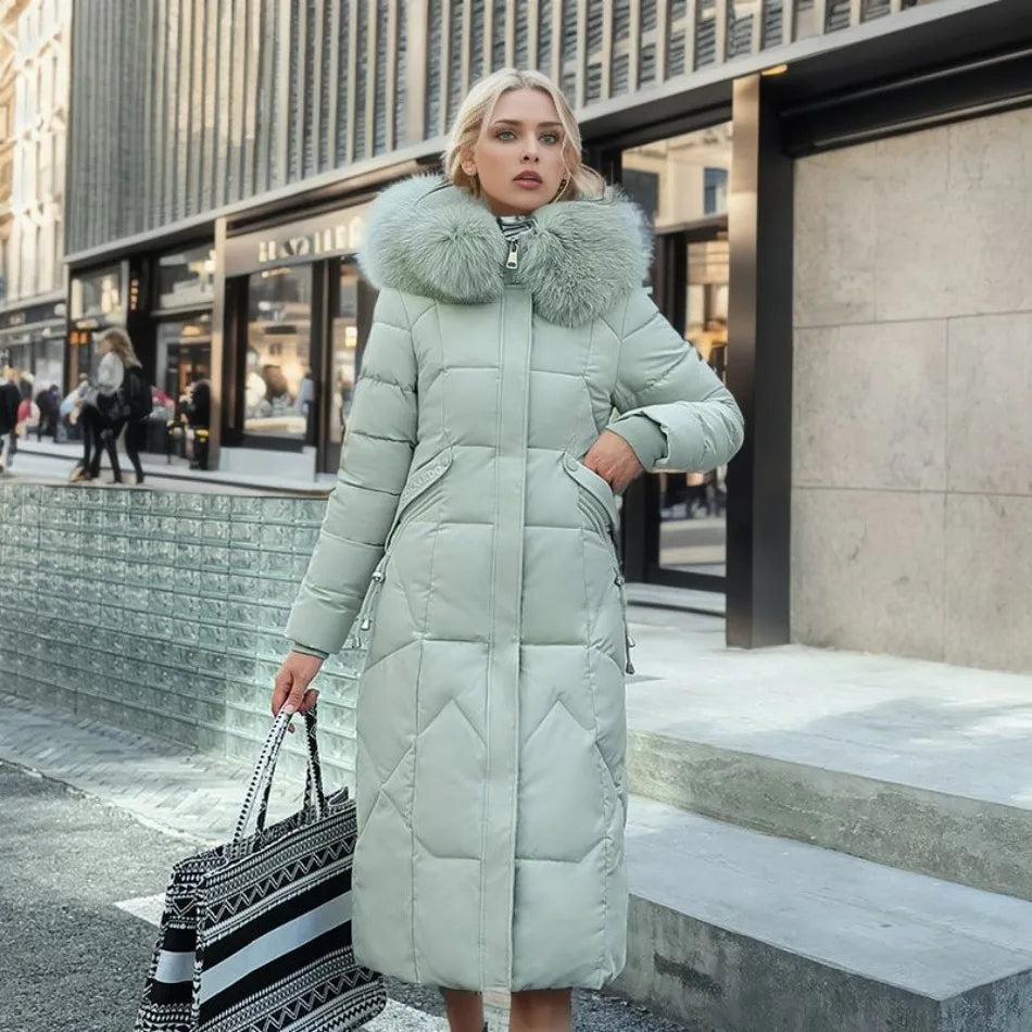 Hannah | Women’s Winter Quilted Coat with Hood Trim