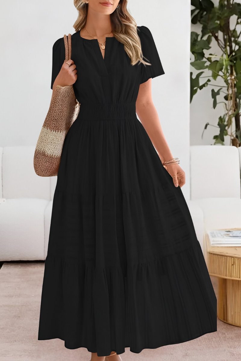 Dominique | Women’s Boho Smocked Midi Dress
