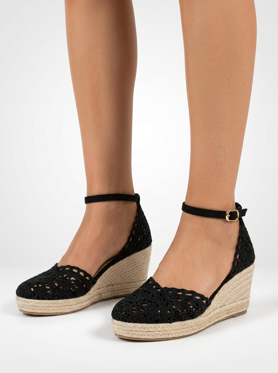 Élodie – Woven Platform Wedge Sandals