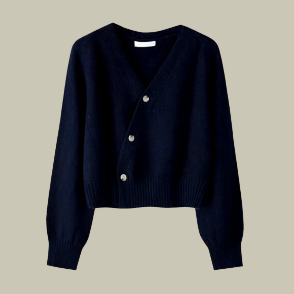 Harper | Women’s Cross Button V Neck Merino And Wool Sweaters