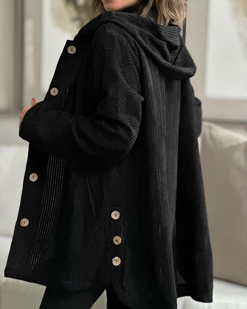 Floryn | Cozy Corduroy Hooded Jacket