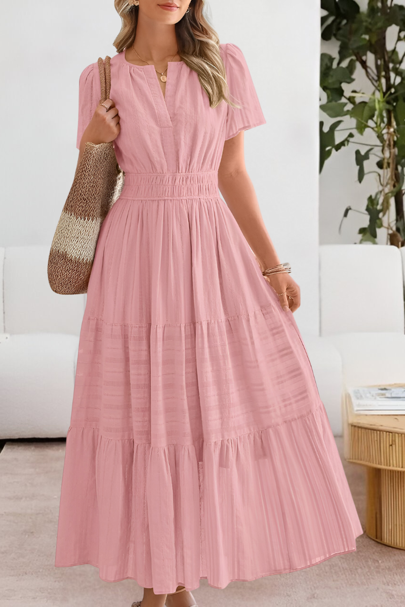 Dominique | Women’s Boho Smocked Midi Dress