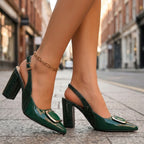 Jade Leather Heels