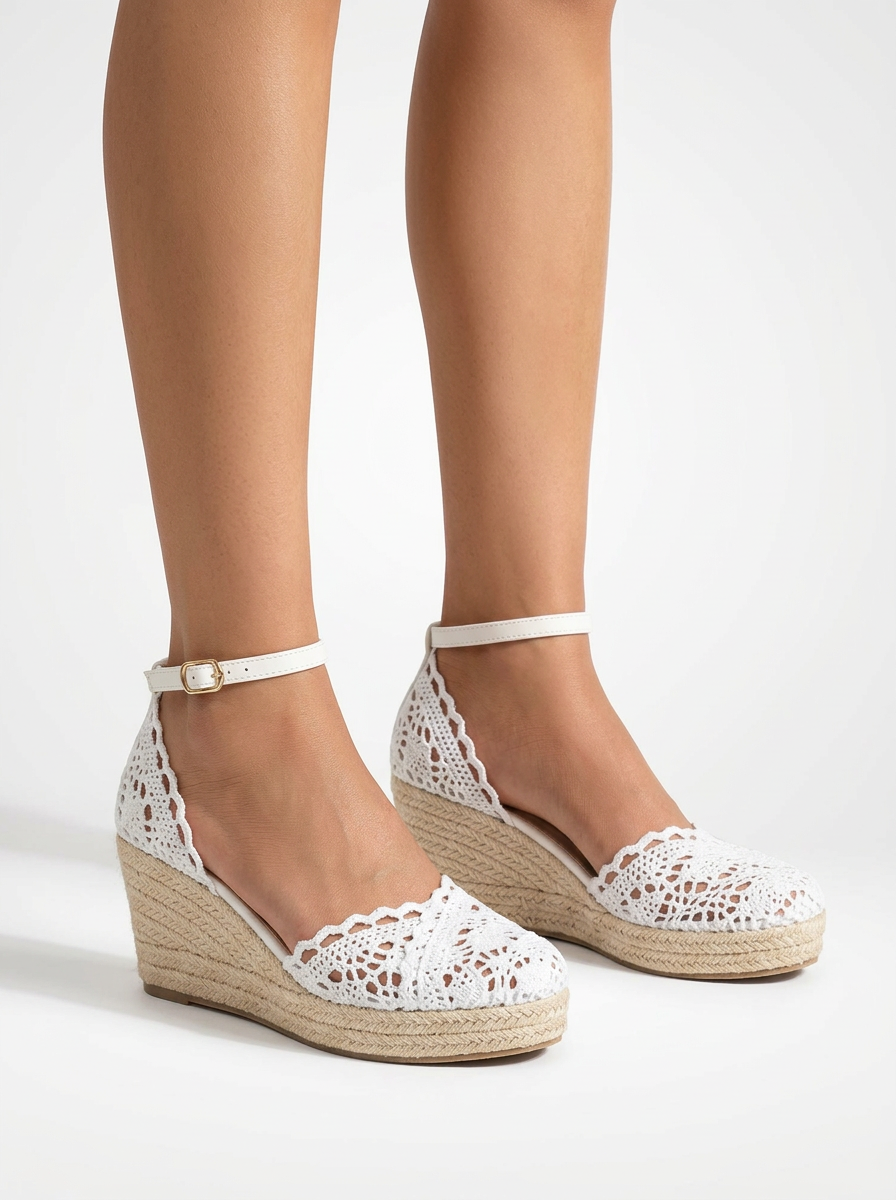 Élodie – Woven Platform Wedge Sandals