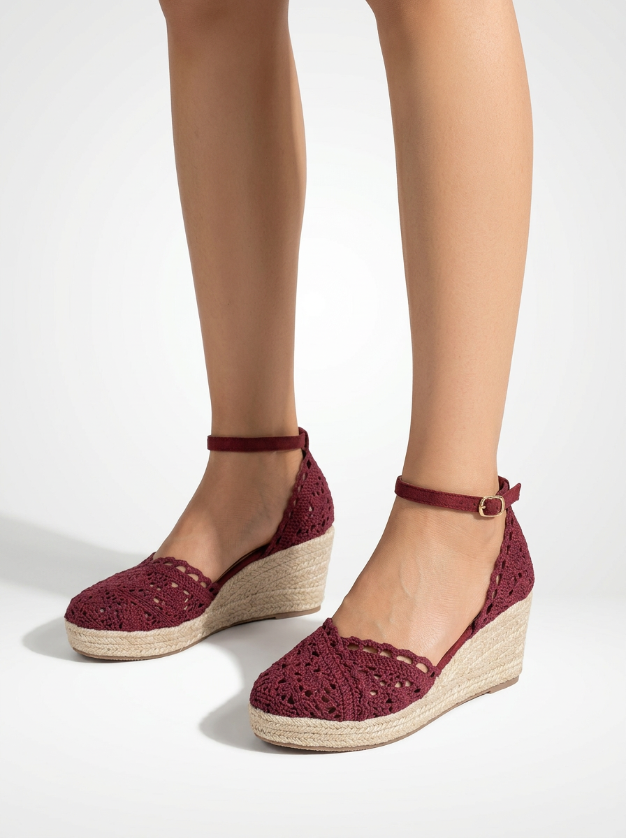 Élodie – Woven Platform Wedge Sandals