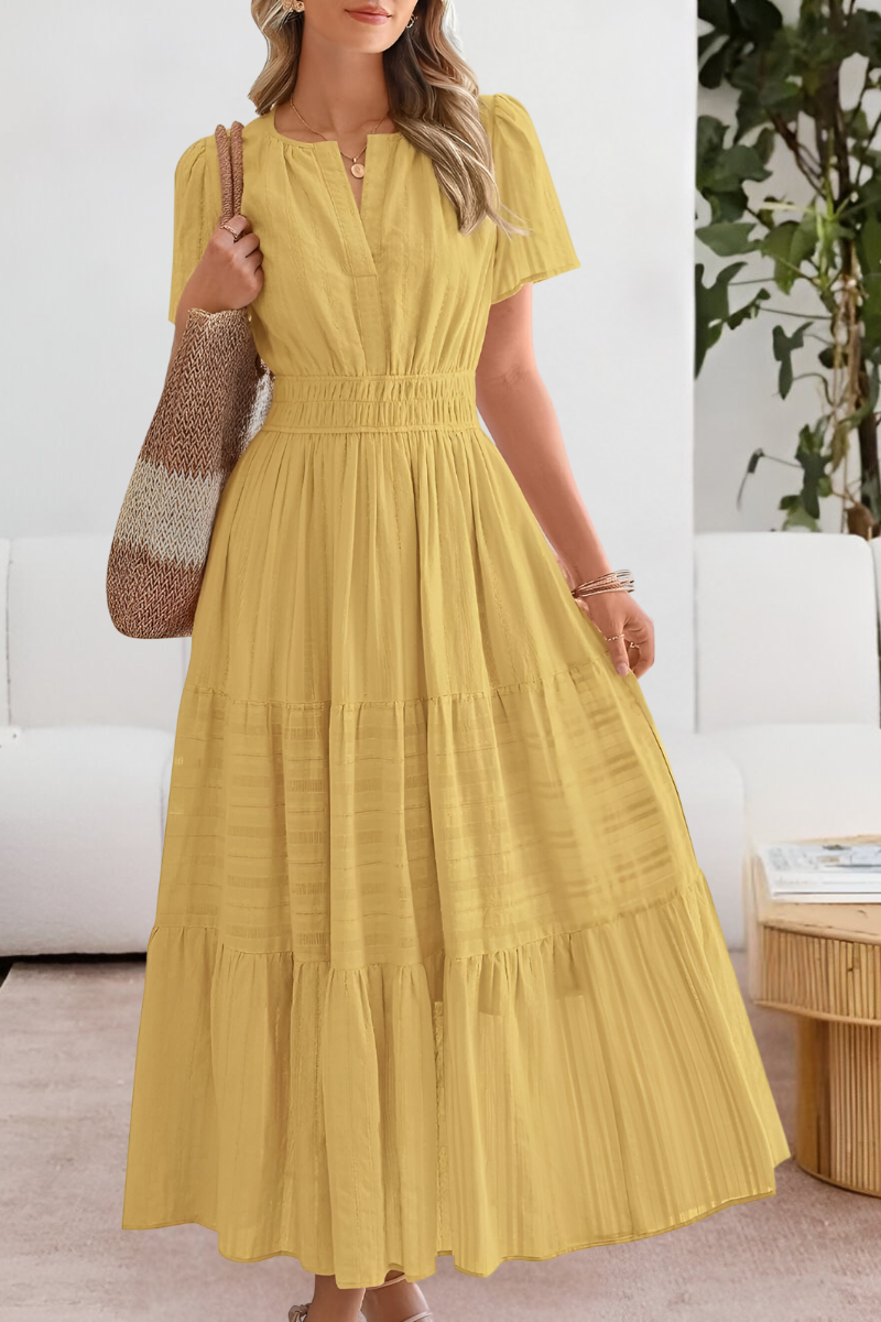Dominique | Women’s Boho Smocked Midi Dress