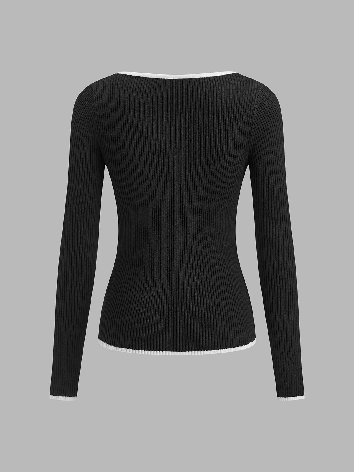 Claire | Women’s Winter Contrast Trim Knit Sweater