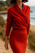 Rose | Women’s Elegant Wrap Crossover Chic Sweater
