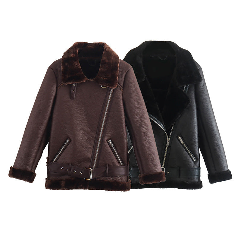 Ivanna | Fur Leather Jacket