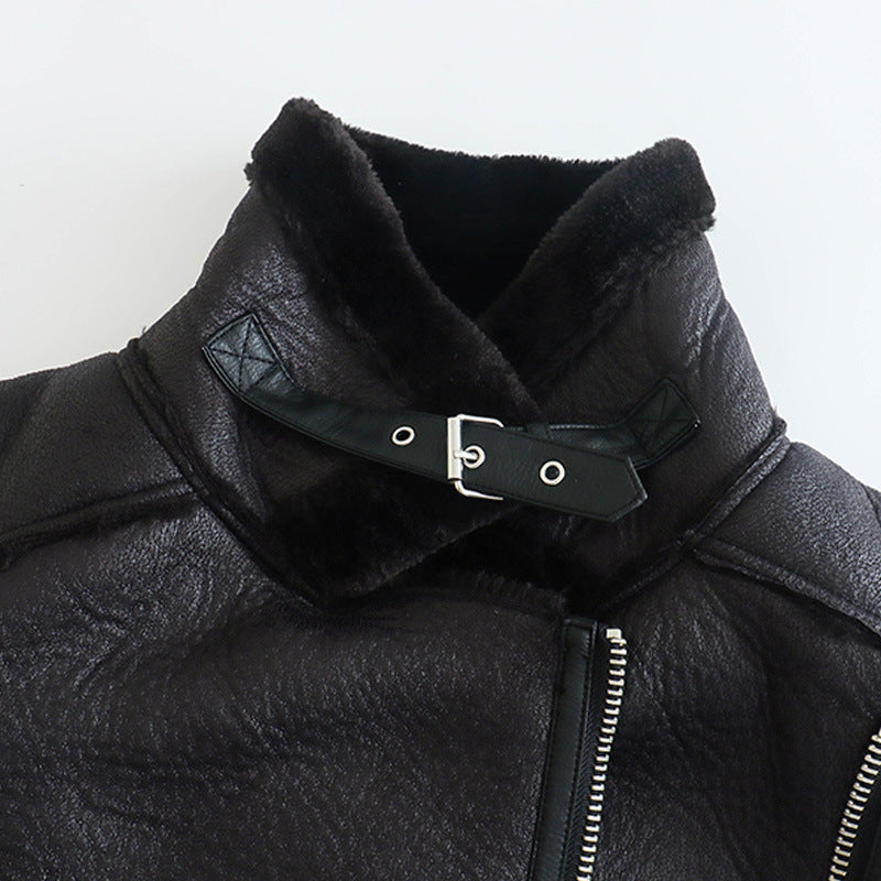 Ivanna | Fur Leather Jacket