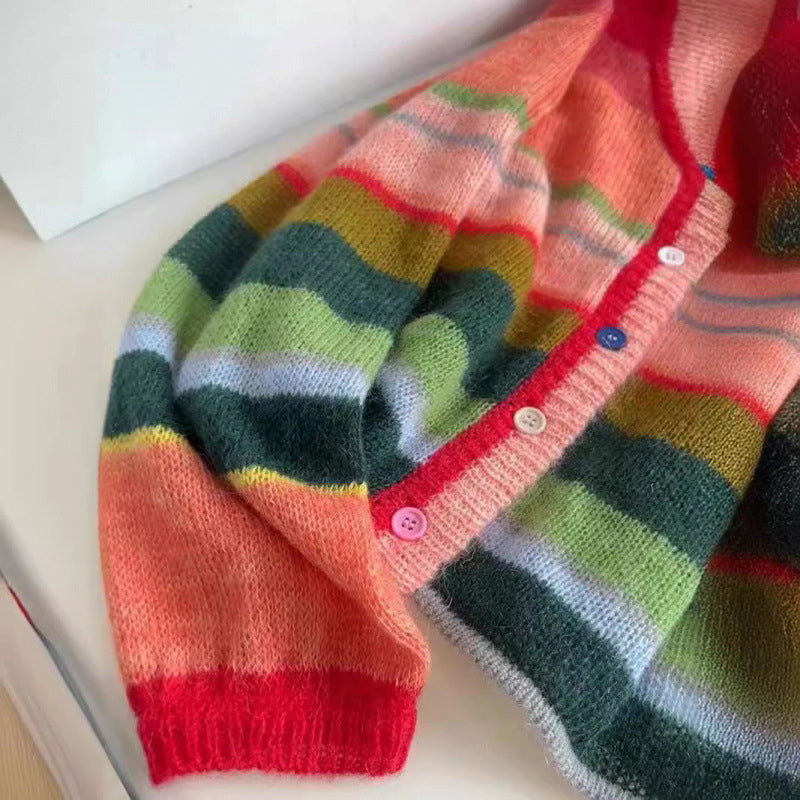Valentina Rossi Rainbow Knitted Cardigan